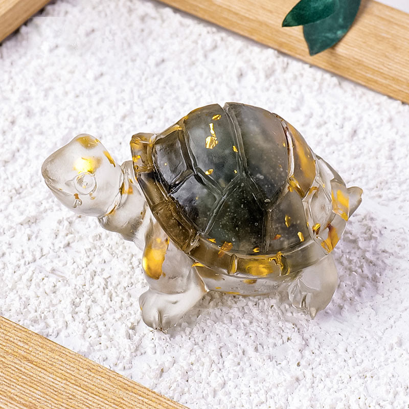 5cm Citrine Stone Mini Turtle Figurine for Prosperity
