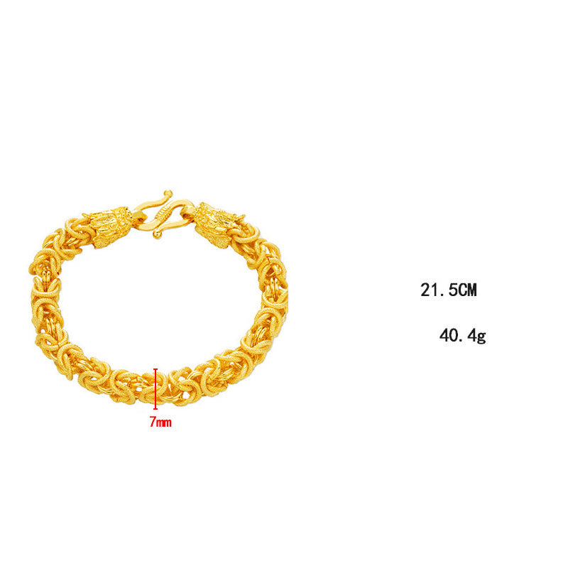 Premium 24k Gold Plated Double Headed Dragon Protection Bracelet