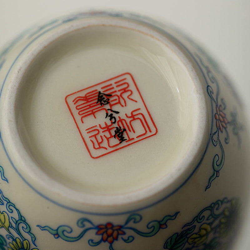 60ml Koi Fish Arowana Ceramic Teacup for Zen Decor