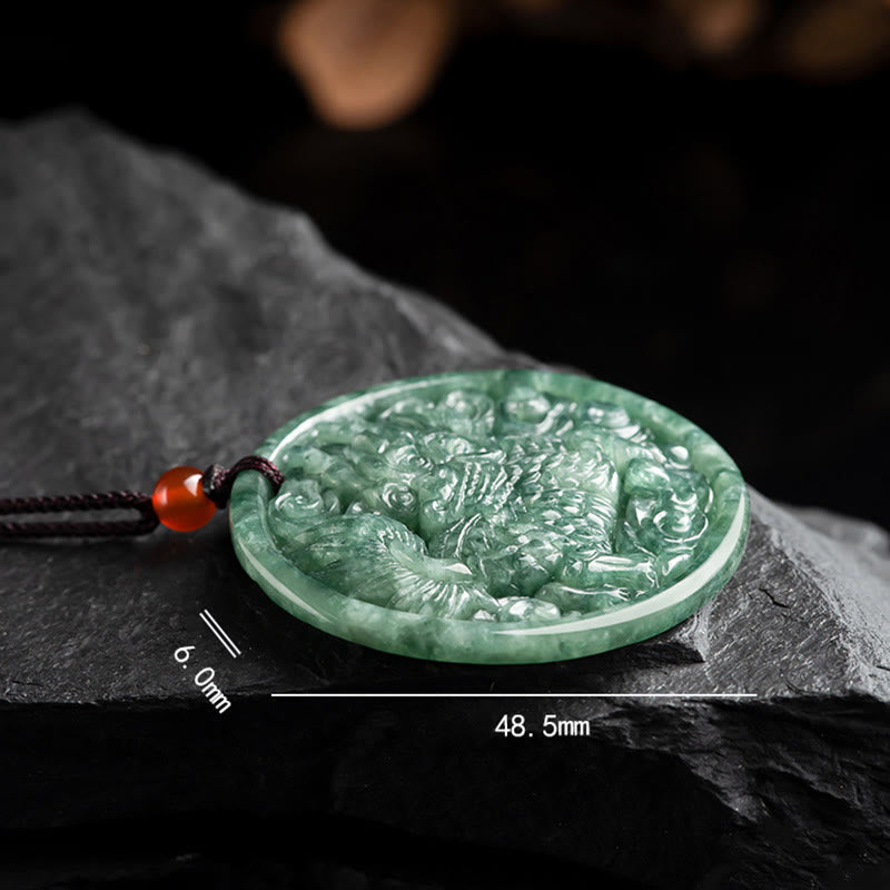 Natural Jade Kirin Abundance Necklace | Prosperity & Luck