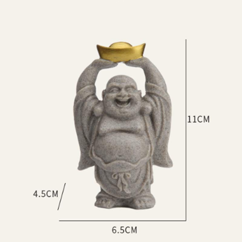 Laughing Buddha Resin Statue Blessing Home Decor 7.5cm