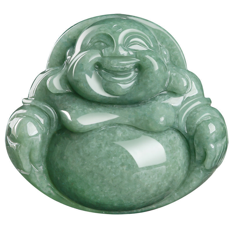 Laughing Buddha Cyan Jade Harmony Necklace