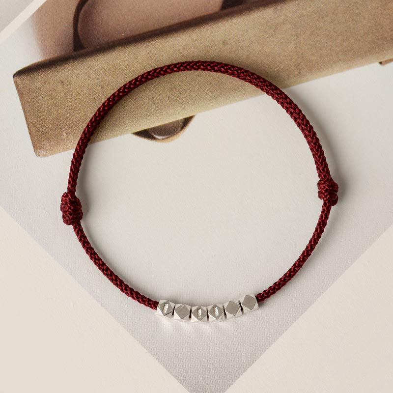 925 Sterling Silver Red String Braid Bracelet Anklet for Protection