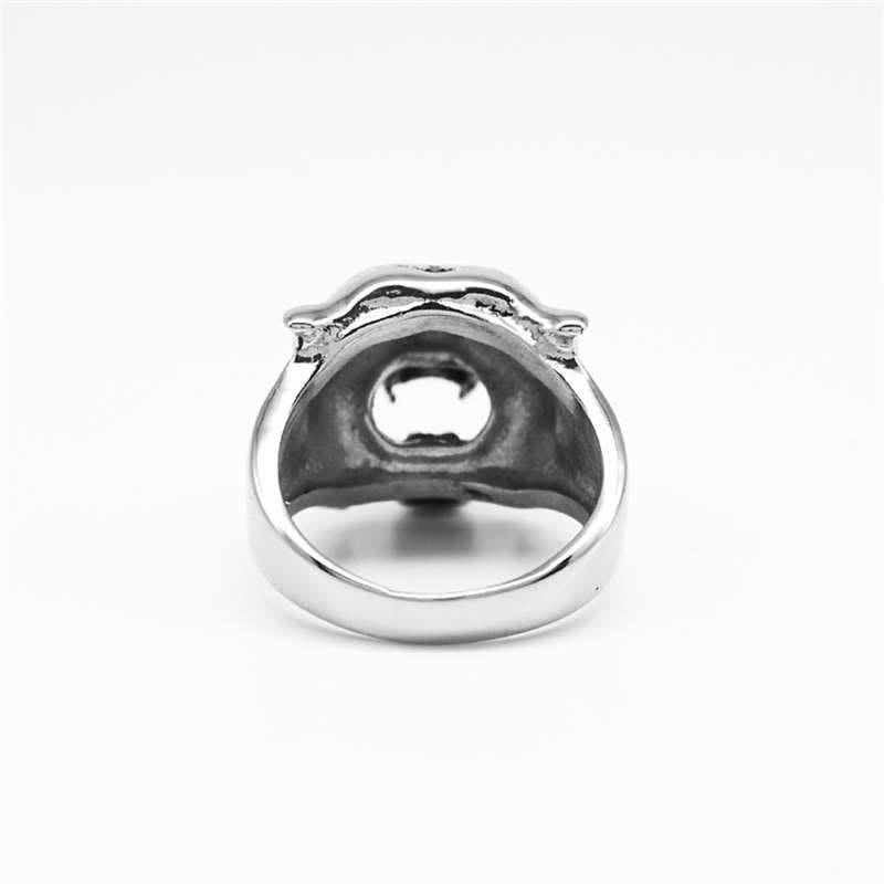 Titanium Steel Tiger Head Ring for Balance and Calm Energy
