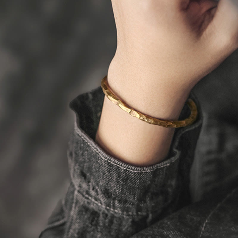 Copper Tibetan Luck Cuff Bracelet 63mm Unisex Spiritual