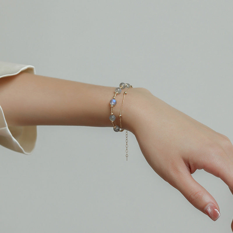 Moonstone Love & Calm 18K Gold Chain Bracelet