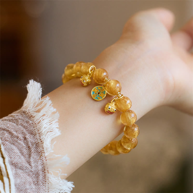 10mm Liuli Glass Fortune Bracelet For Good Luck Charm