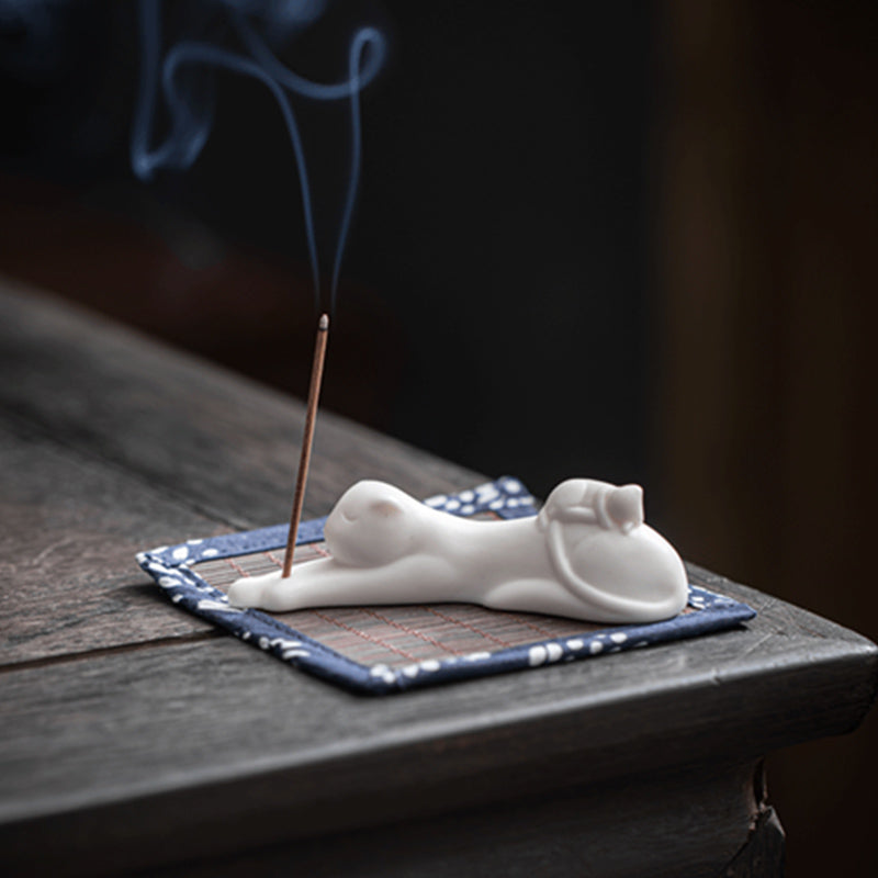 Ceramic Cat Panda Incense Burner | Blessing Decoration