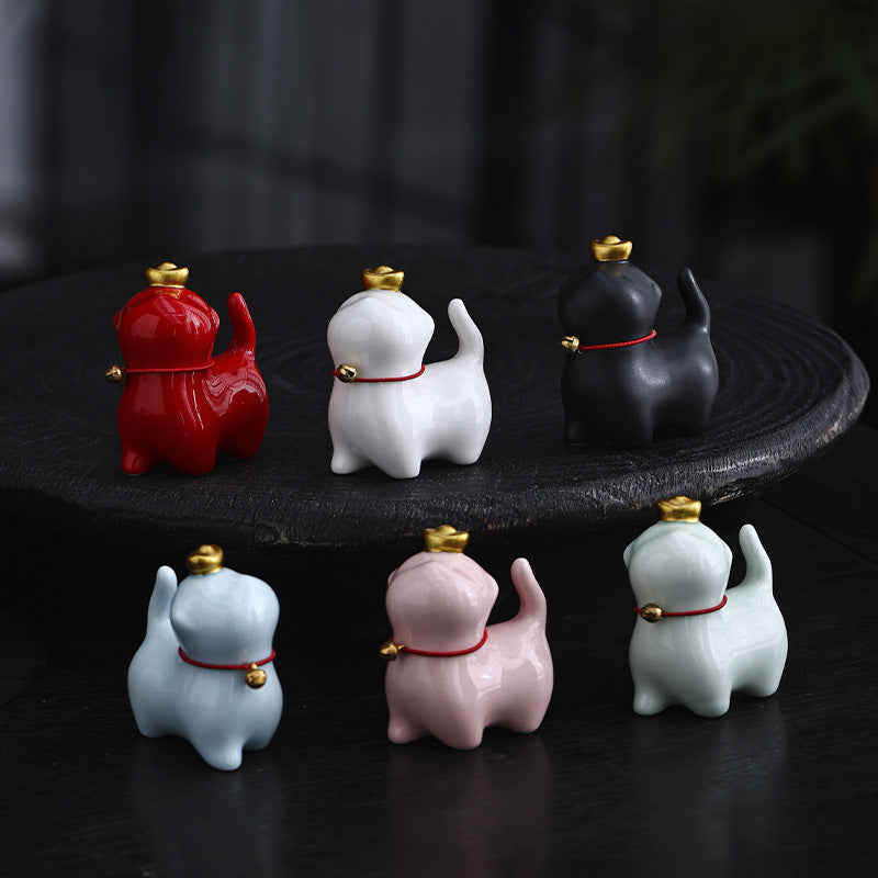 Mini Lucky Cat Ceramic Figurine for Luck and Prosperity