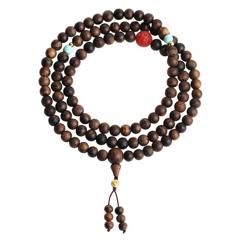 108 Beads Agarwood Wood Mala Bracelet for Meditation Peace
