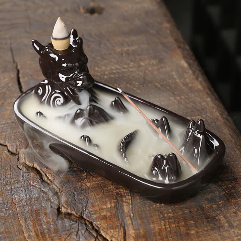 Dragon Ceramic Incense Burner | Strength & Luck Decor