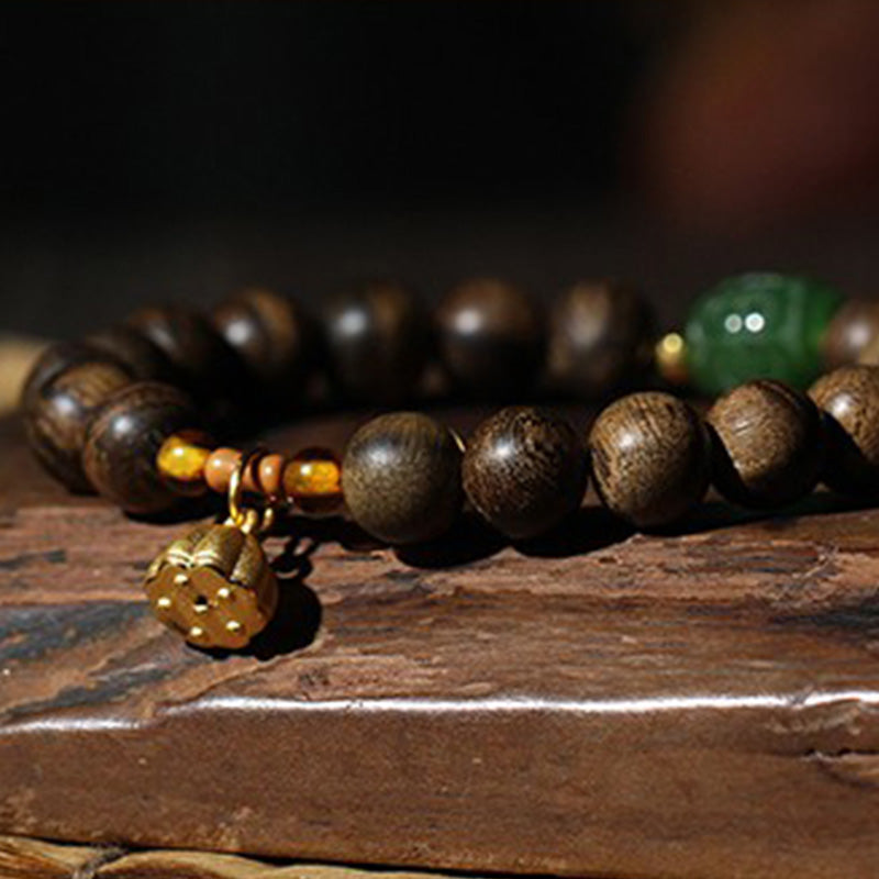 8mm Brunei Agarwood Lotus Peace & Strength Bracelet