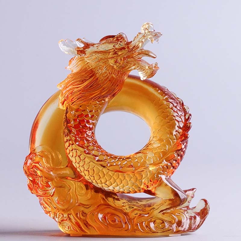 Liuli Dragon Feng Shui Art Piece for Protection & Power