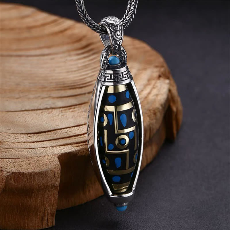 Om Mani Padme Hum Necklace | Nine-Eye Dzi Pendant Peace & Purity