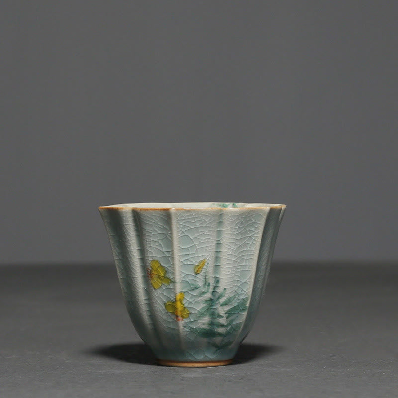 Loquat Dogwood Ceramic Kung Fu Tea Cup 75ml Zen Decor