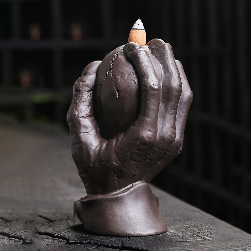 Halloween Skull Purple Clay Spiritual Incense Burner