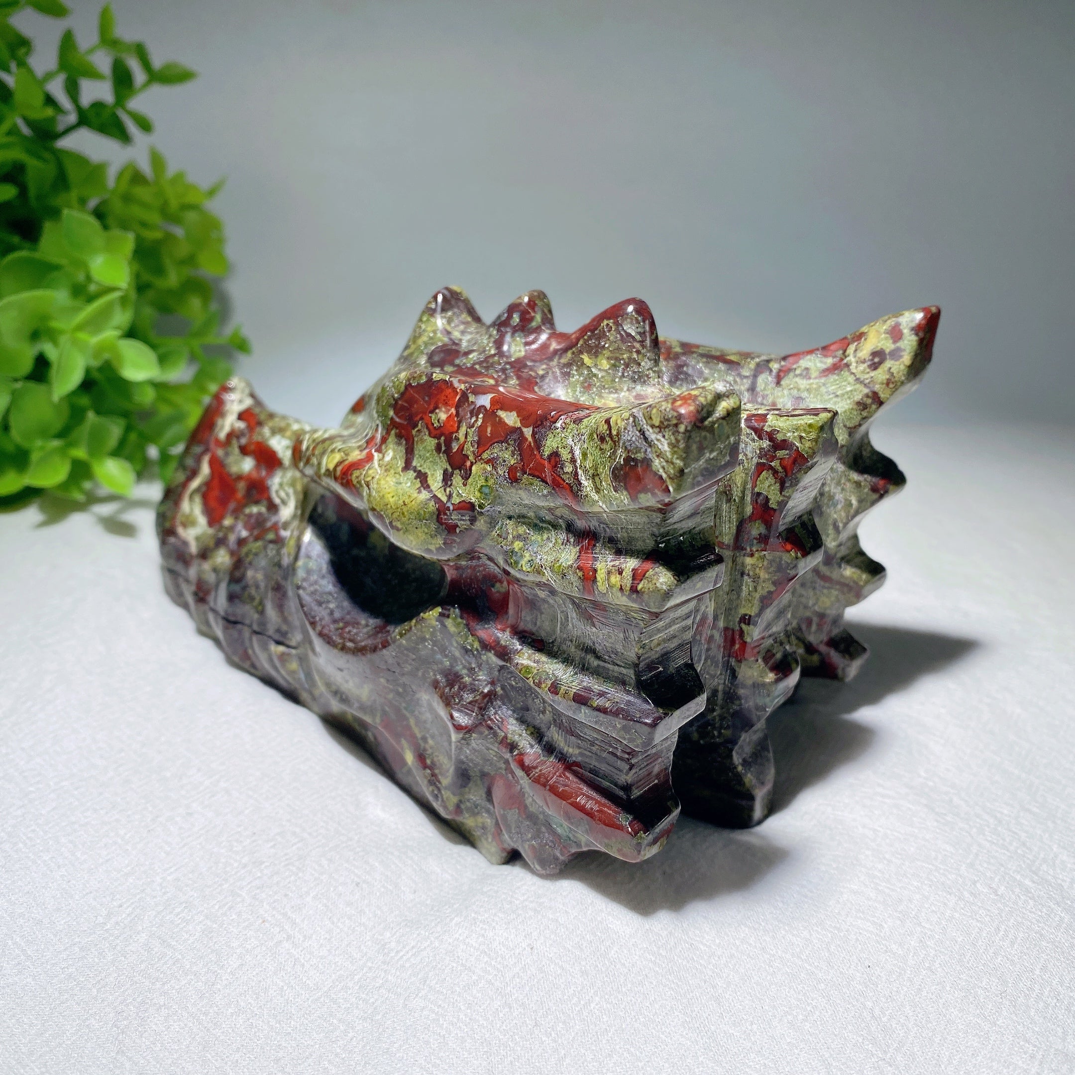 6.0 inch Dragon Blood Stone Head Carving for Healing