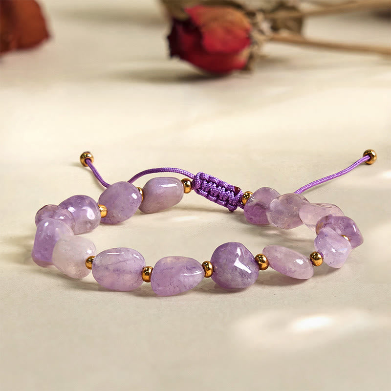 6-10mm Amethyst Balance Bracelet with Irregular Shape String