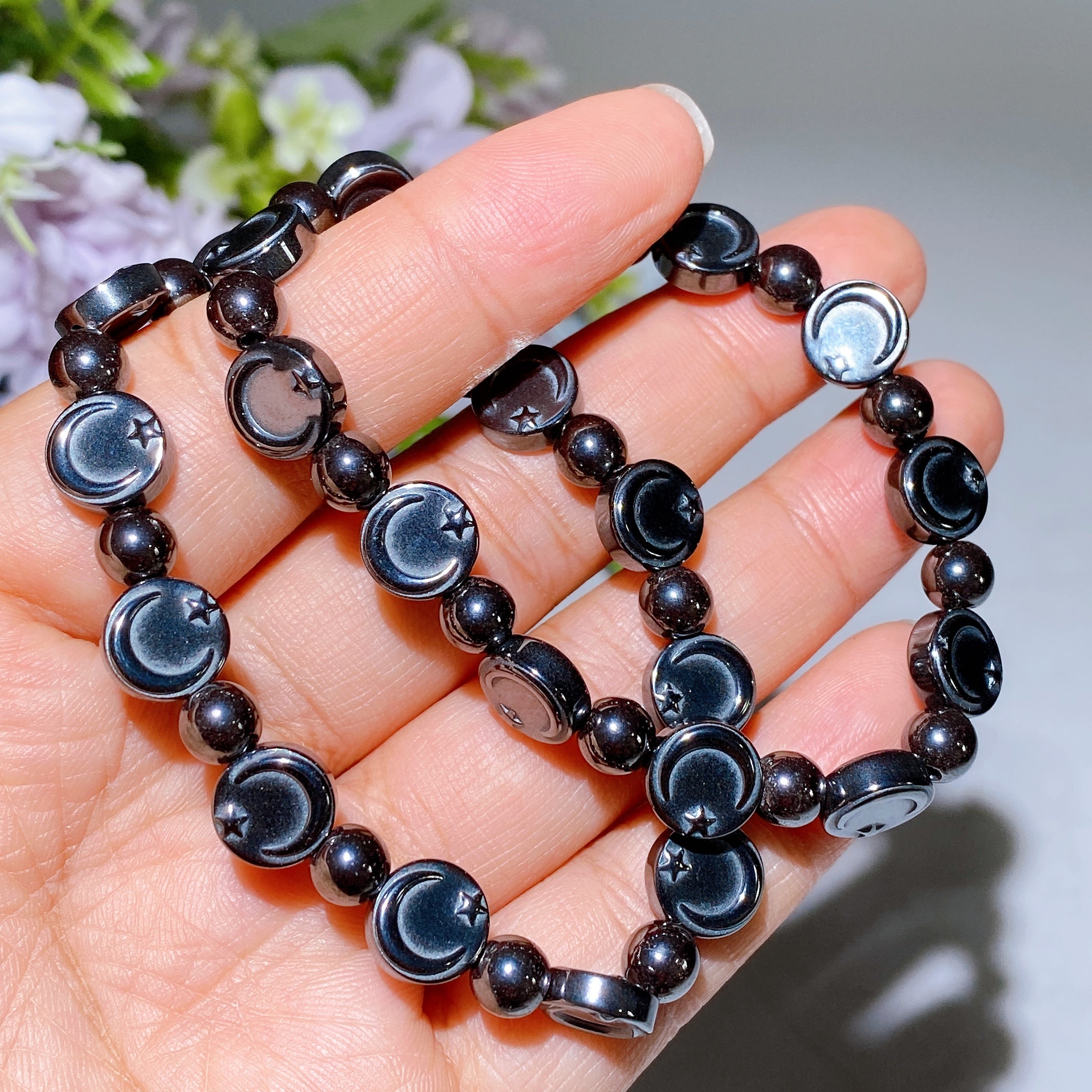 6-10mm Hematite Spiritual Bracelet for Protection & Healing