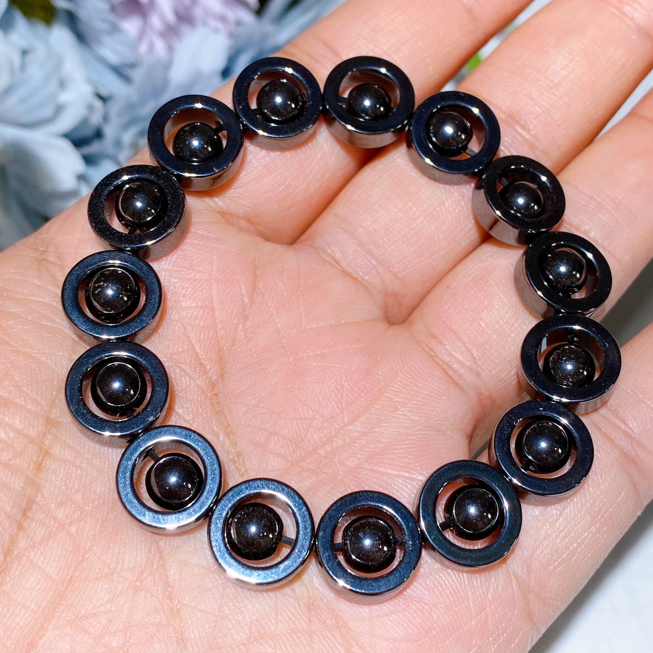 6-10mm Hematite Spiritual Bracelet for Protection & Healing