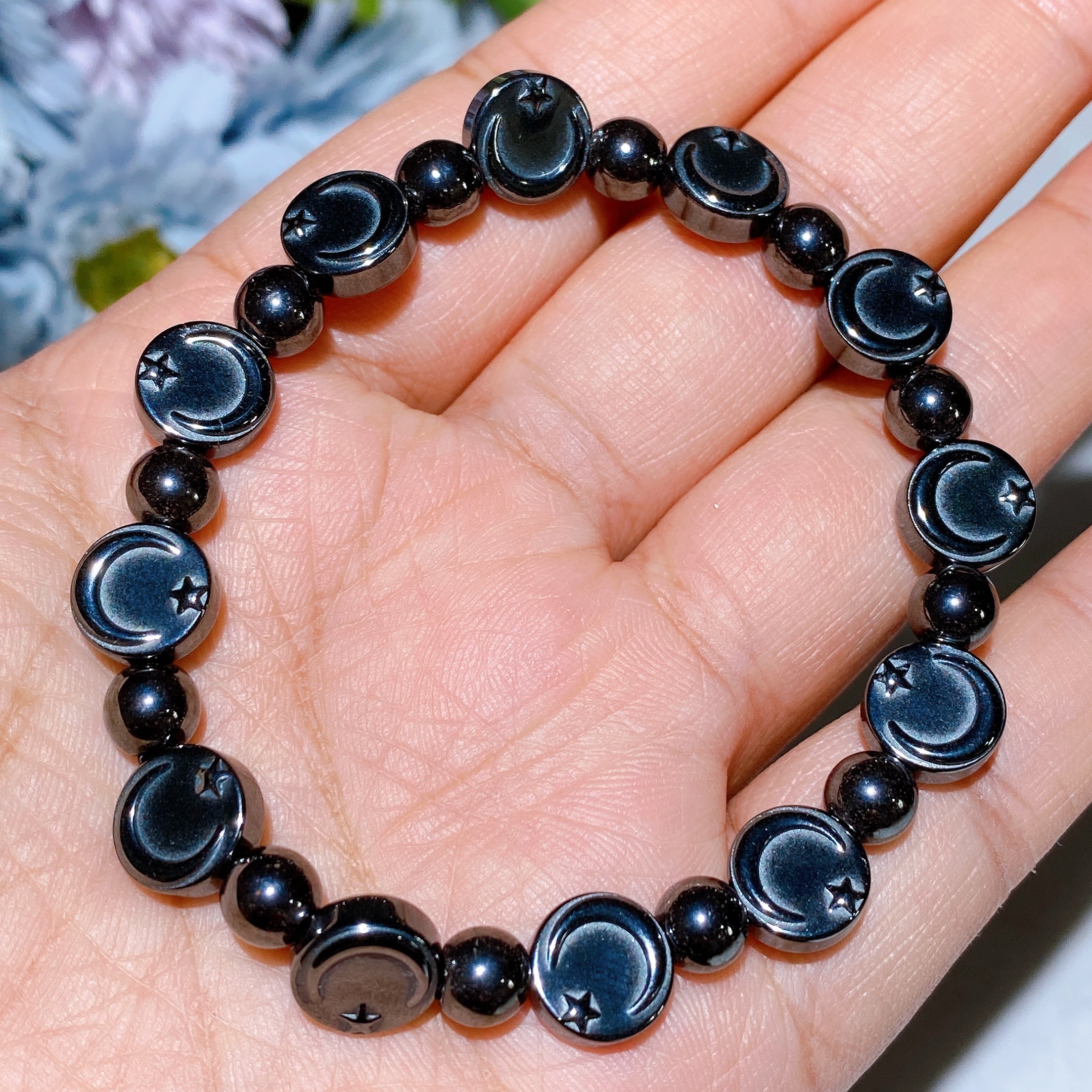6-10mm Hematite Spiritual Bracelet for Protection & Healing
