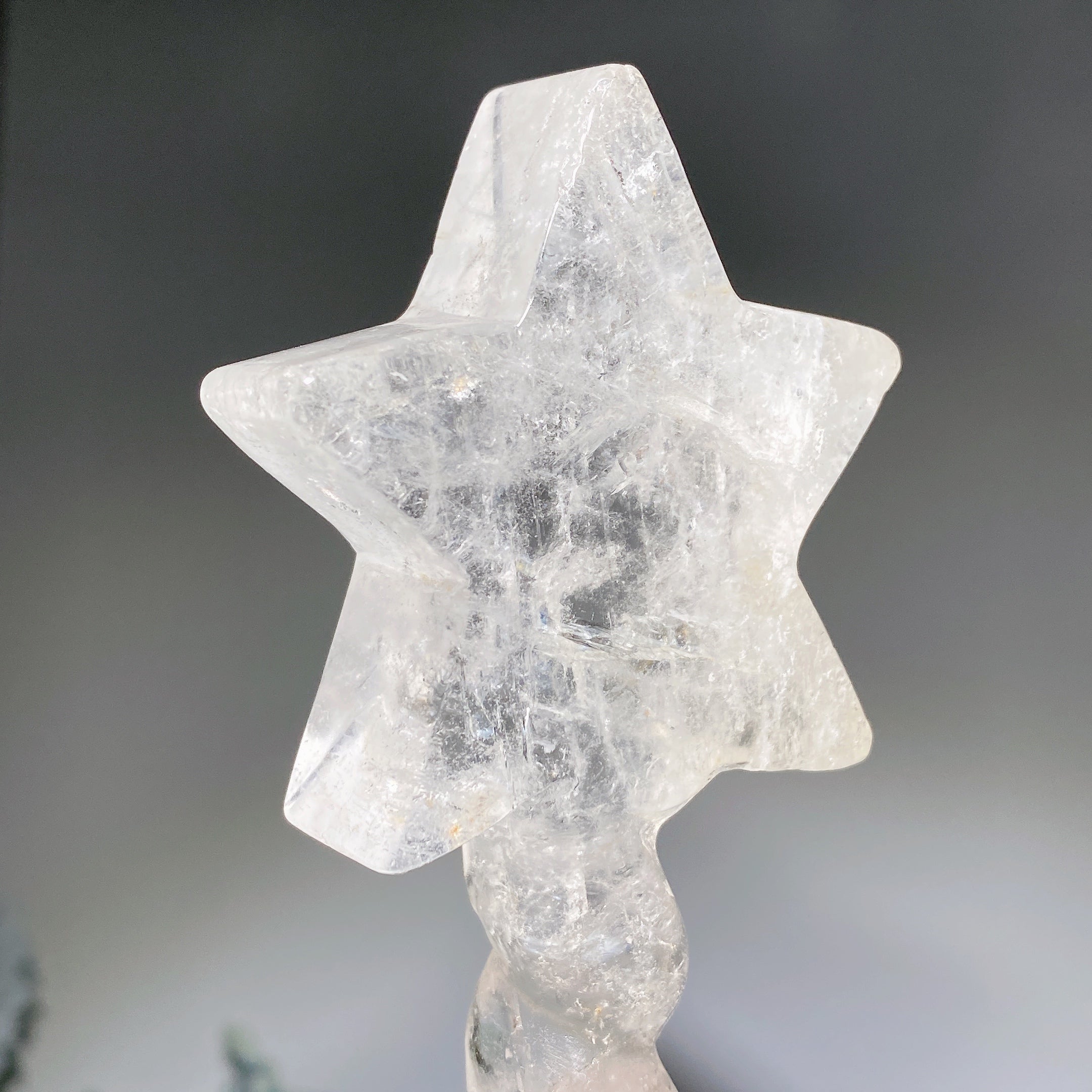 6.2" Clear Quartz Healing Star Wand Crystal