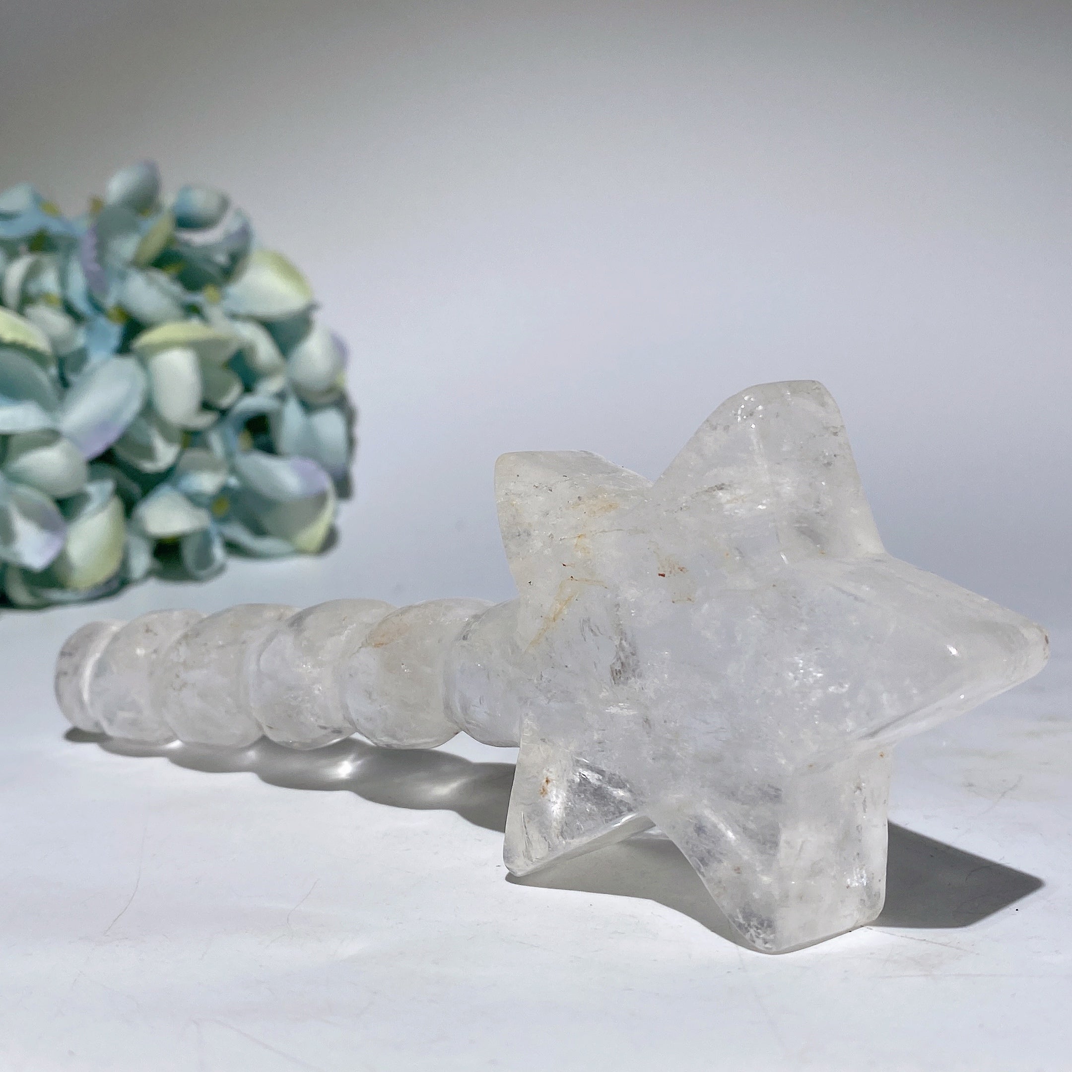 6.2" Clear Quartz Healing Star Wand Crystal