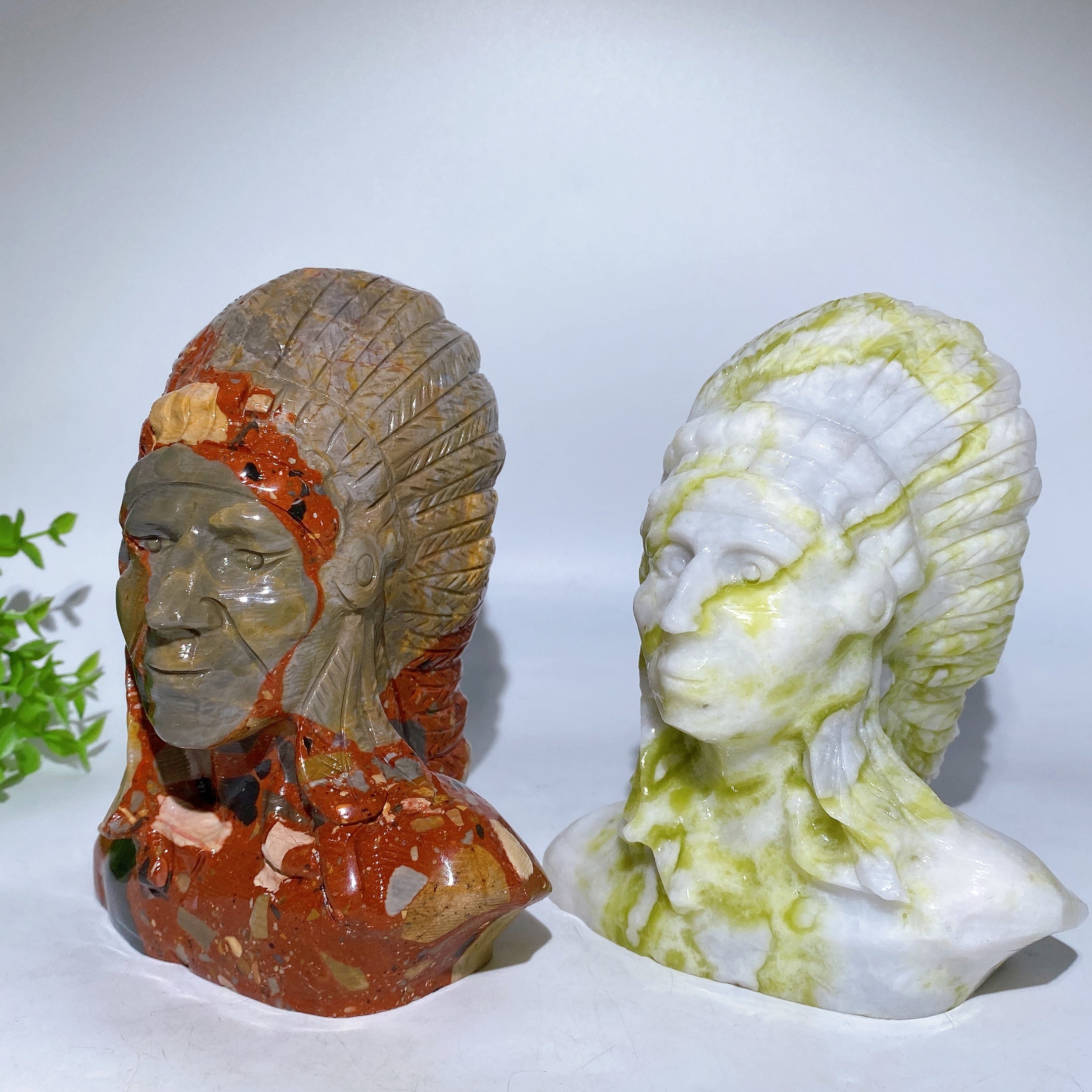 6.2 inch Jade Bust Crystal Figurine for Spiritual Healing