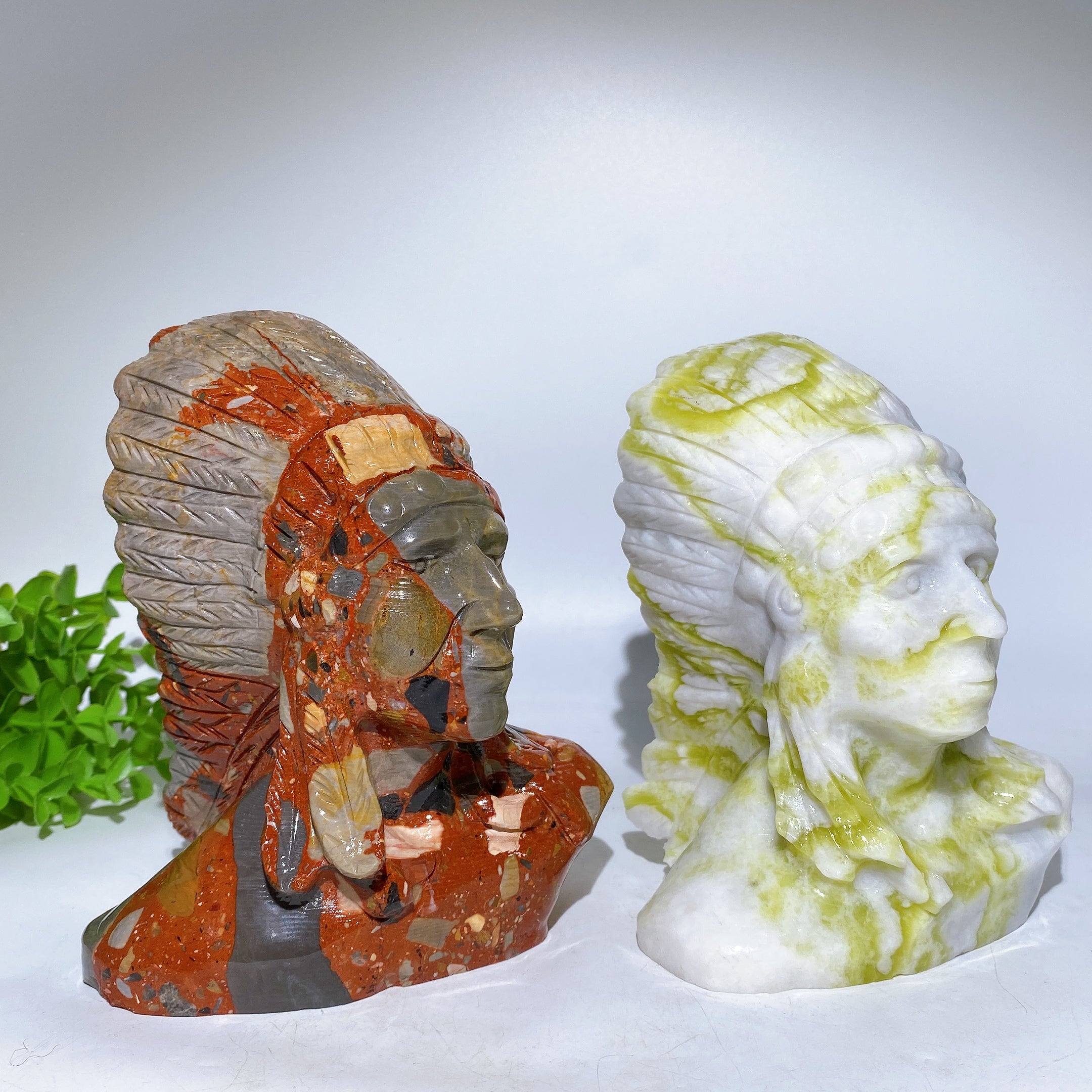 6.2 inch Jade Bust Crystal Figurine for Spiritual Healing