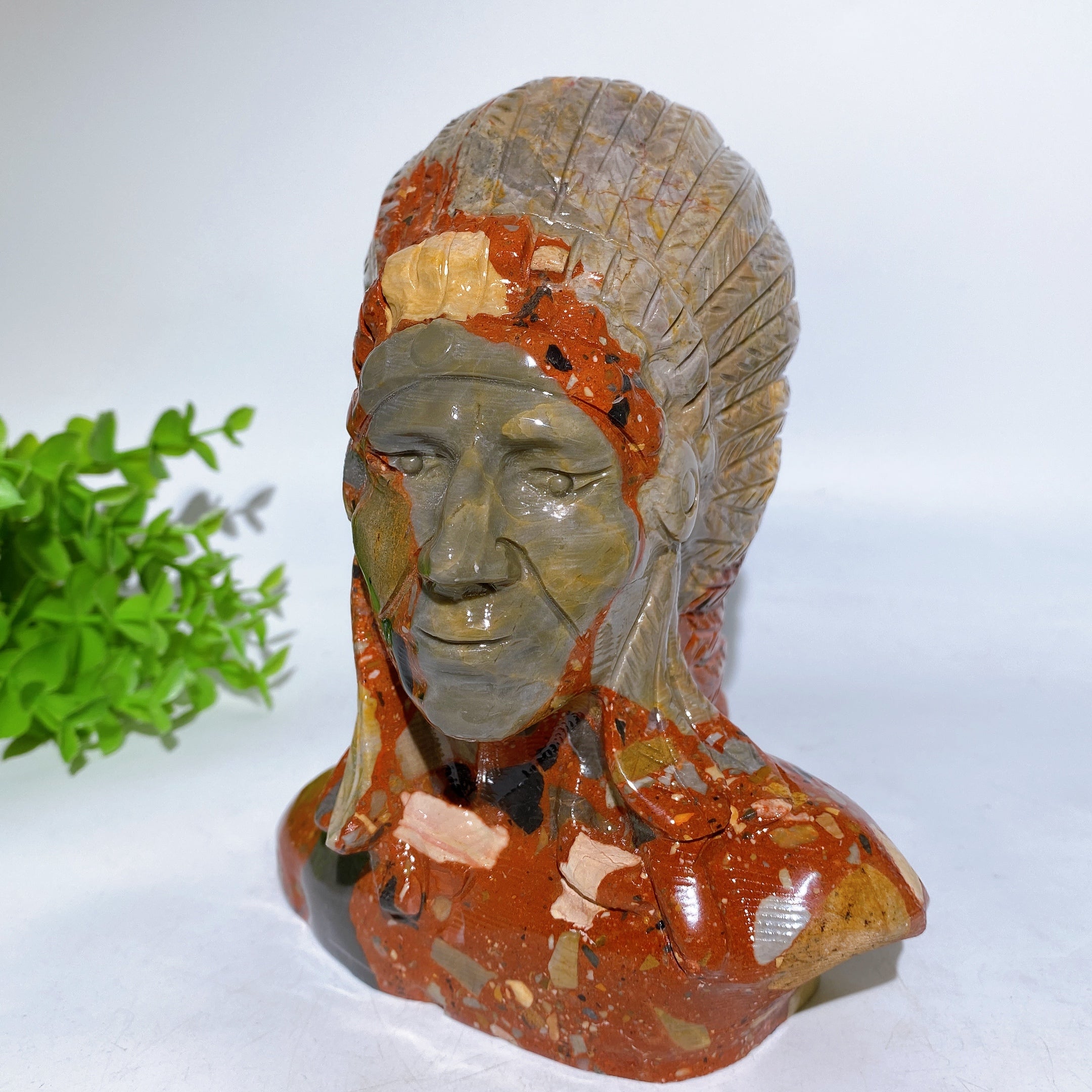 6.2 inch Jade Bust Crystal Figurine for Spiritual Healing