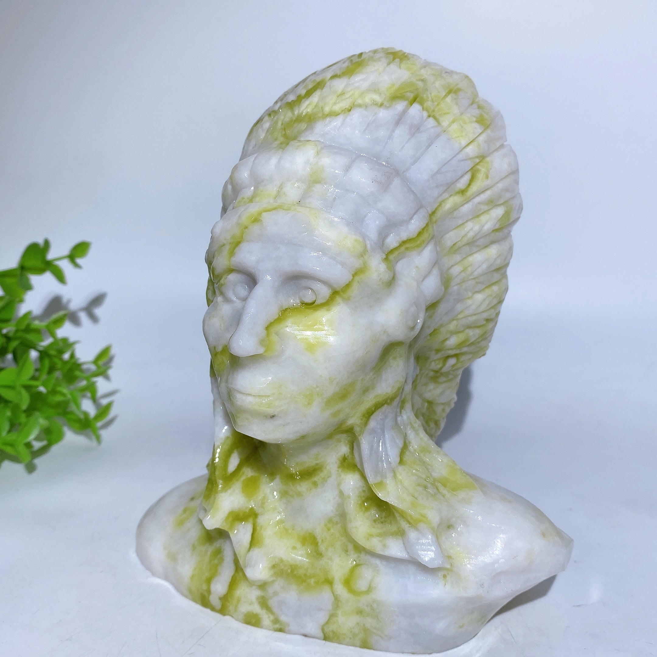 6.2 inch Jade Bust Crystal Figurine for Spiritual Healing