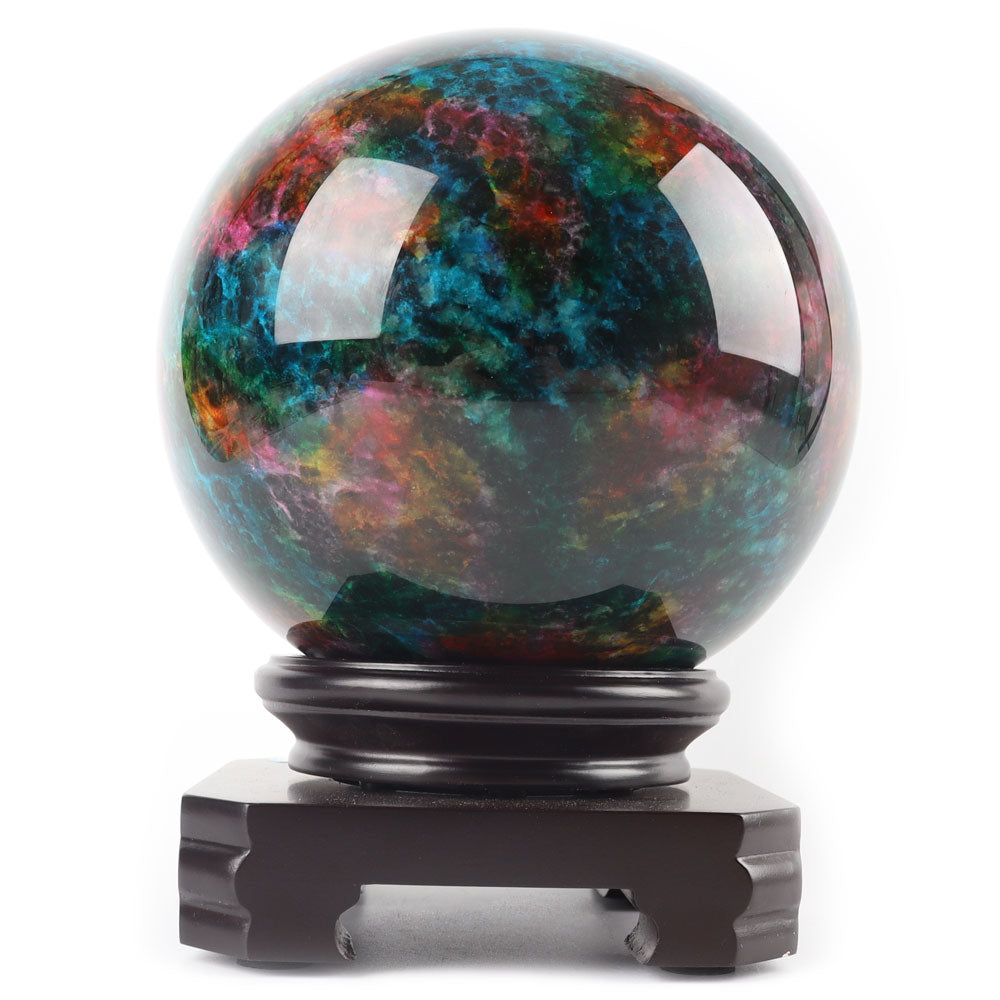 6.29-inch Natural Seven-Colour Jade Crystal Sphere for Healing