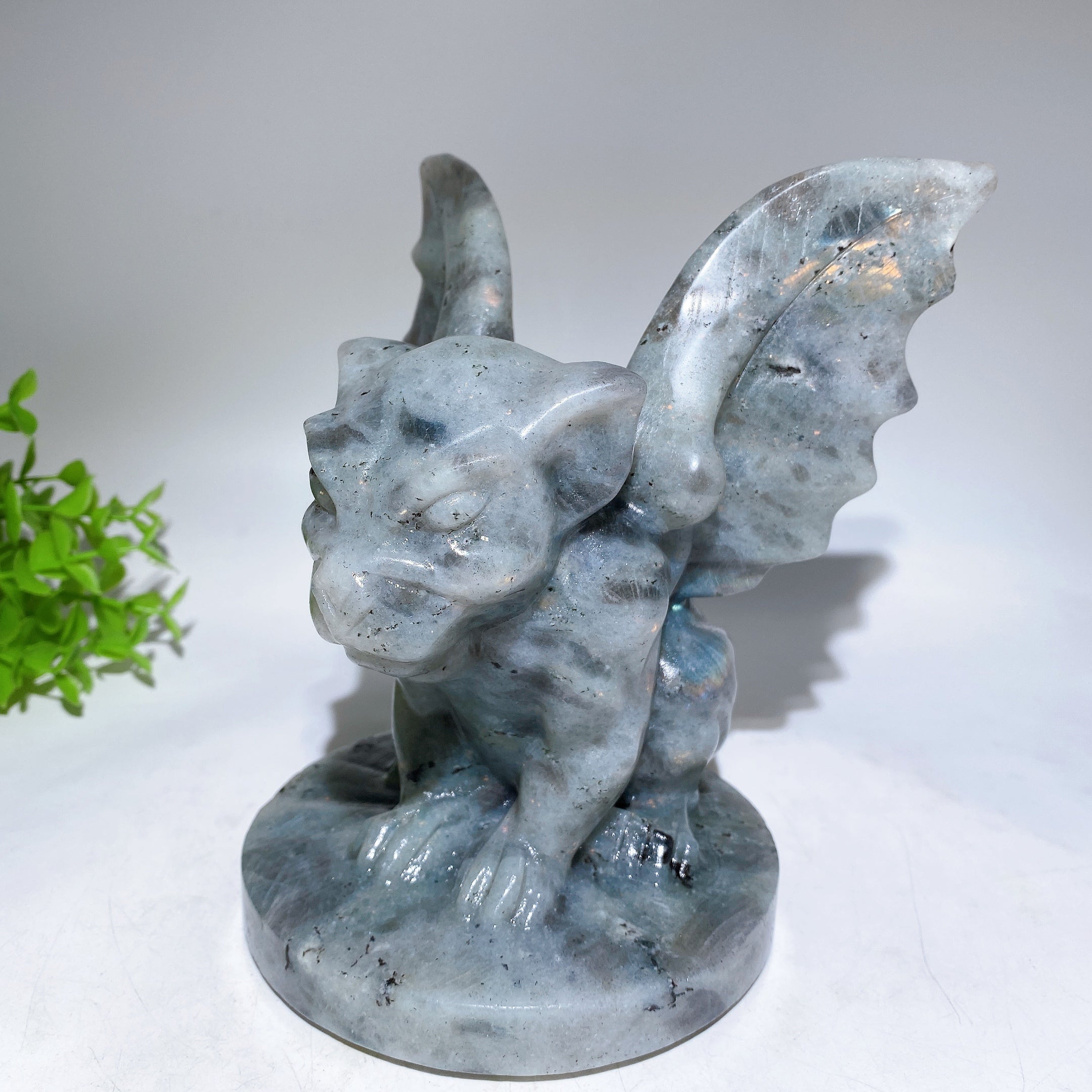 6.5" Labradorite Gargoyle Crystal Carving for Spiritual Healing