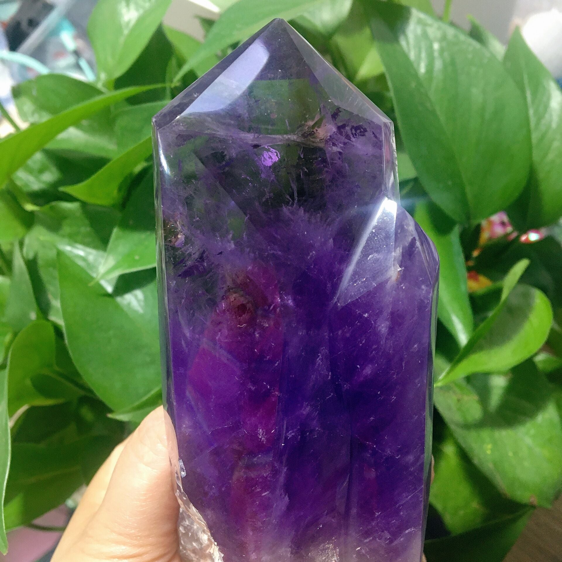 6.5in Dark Purple Amethyst Double Terminated Crystal Point
