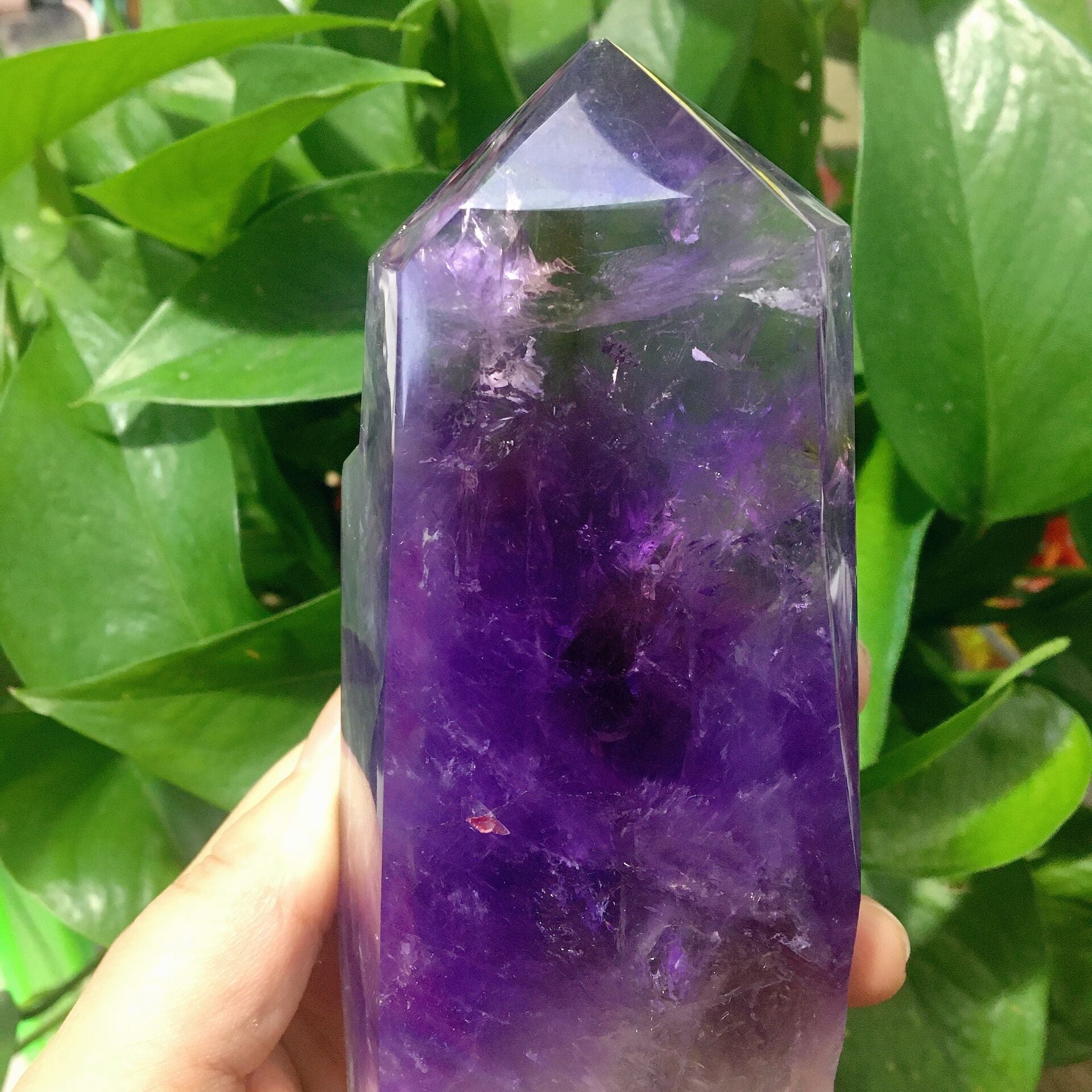 6.5in Dark Purple Amethyst Double Terminated Crystal Point