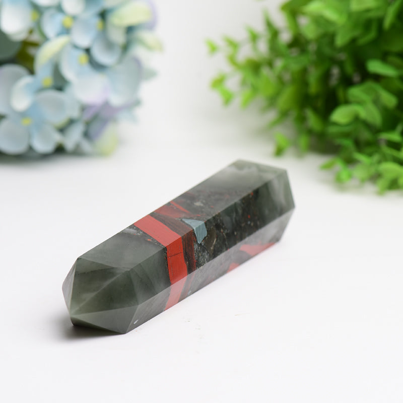 6-8 Inch Africa Blood Stone Crystal Tower for Healing