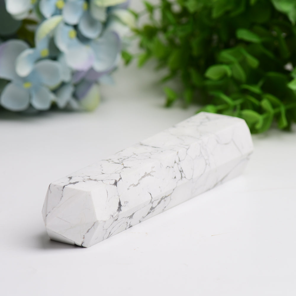 6 to 8 Inch Howlite Crystal Tower for Healing Energy
