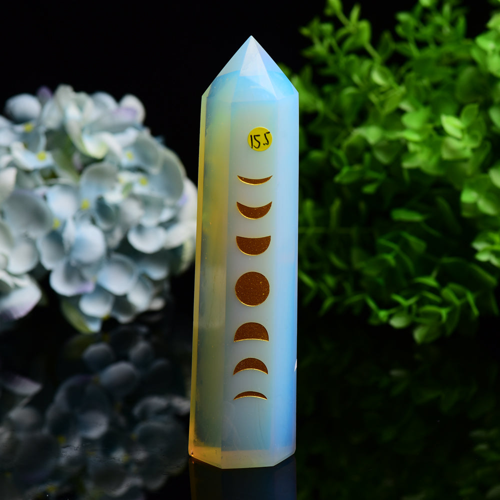 6-8 Inch Opalite Chakra Crystal Tower for Healing & Energy