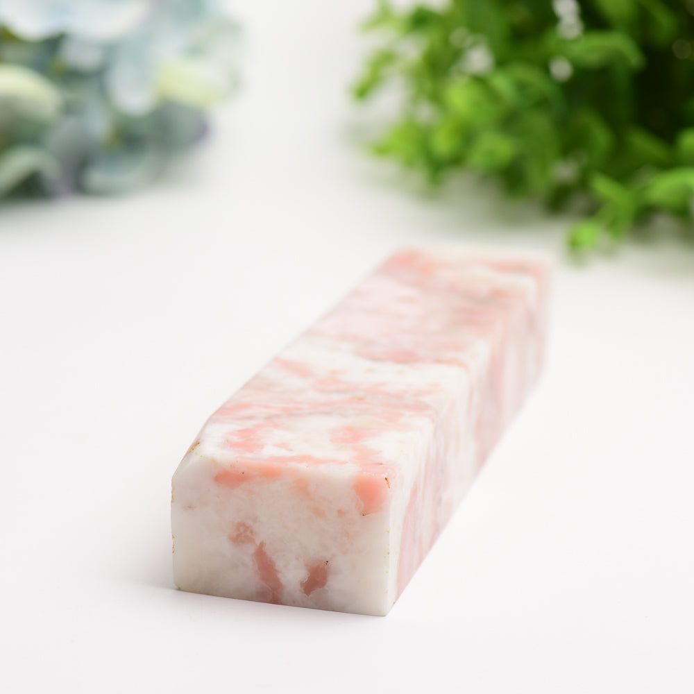 6 to 8 Inch Pink Jade Crystal Tower for Healing & Energy