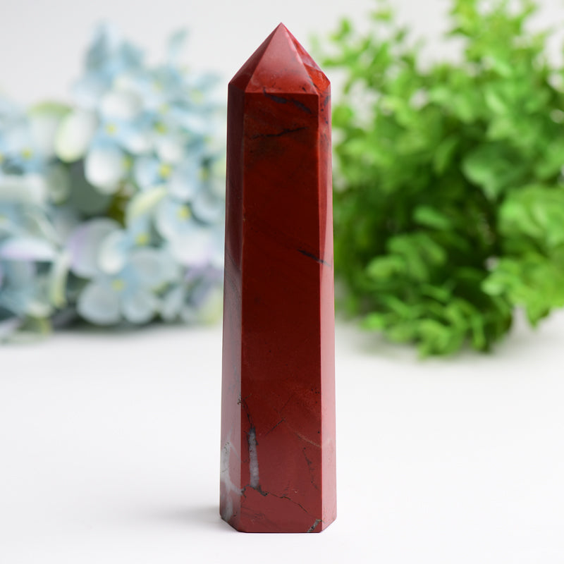 6 to 8-inch Red Jasper Crystal Tower for Healing Energy