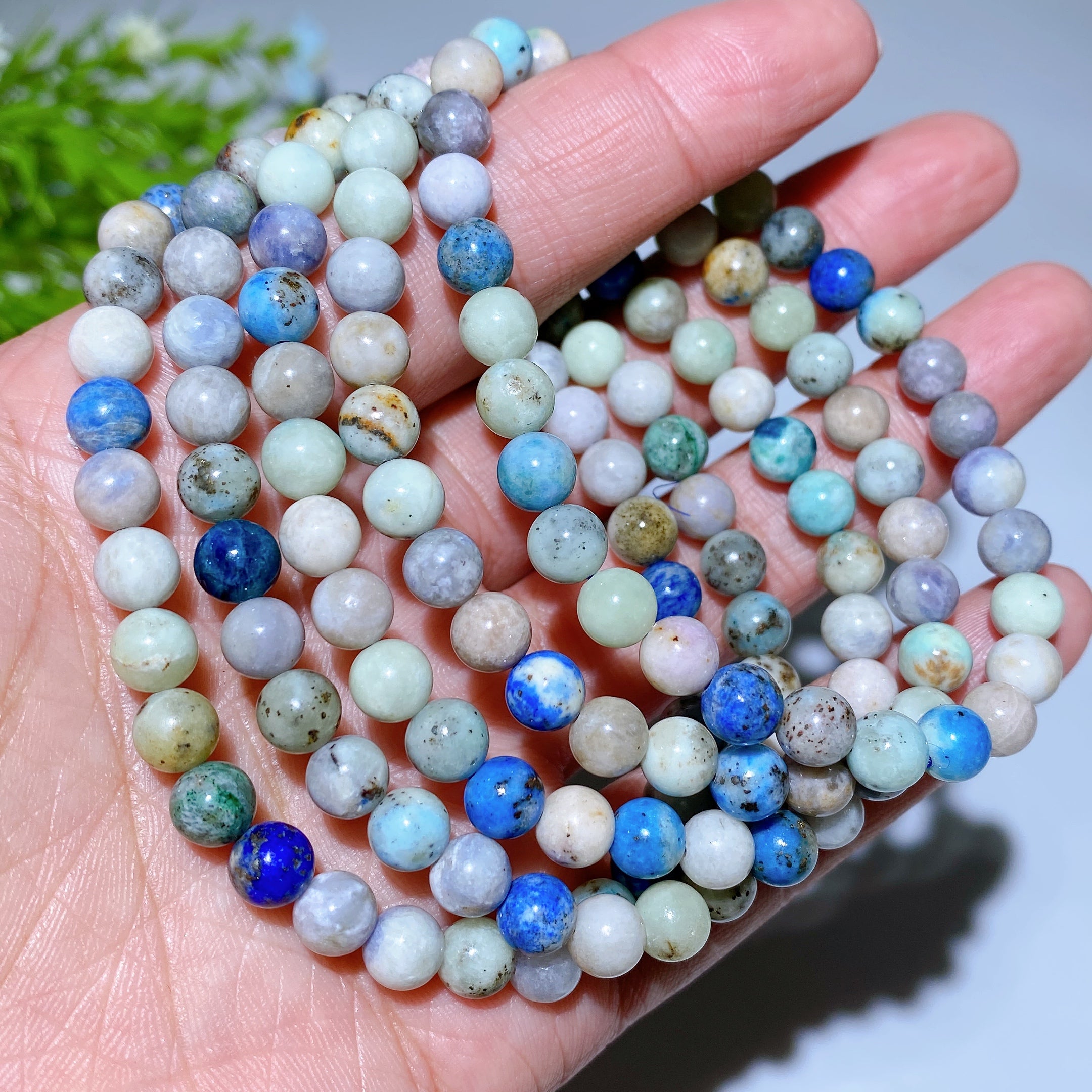 6-8mm Malachite Crystal Healing Bracelet for Balance