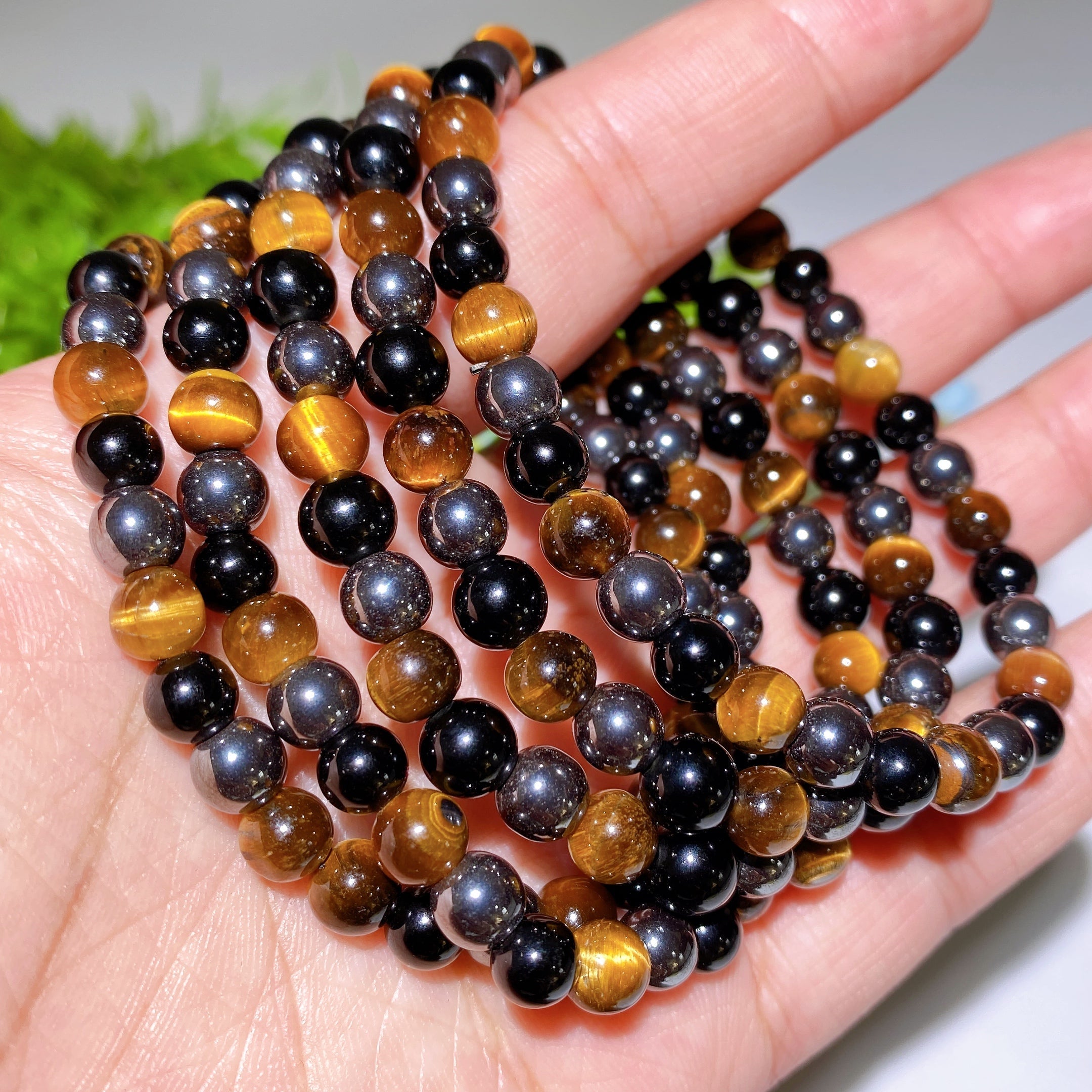 6-8mm Malachite Crystal Healing Bracelet for Balance