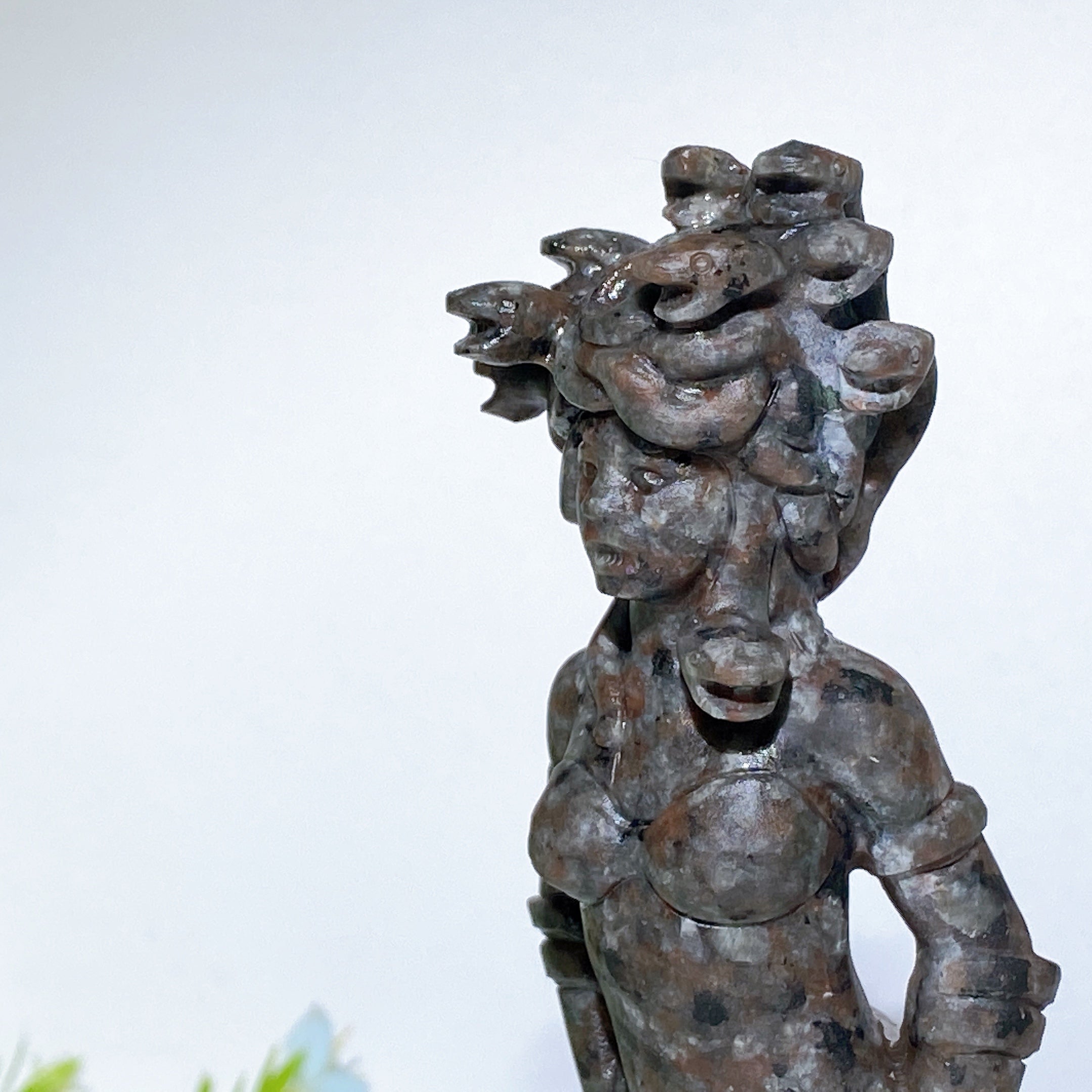 6.9 inch Yooperlite Garnet Medusa Crystal Figurine