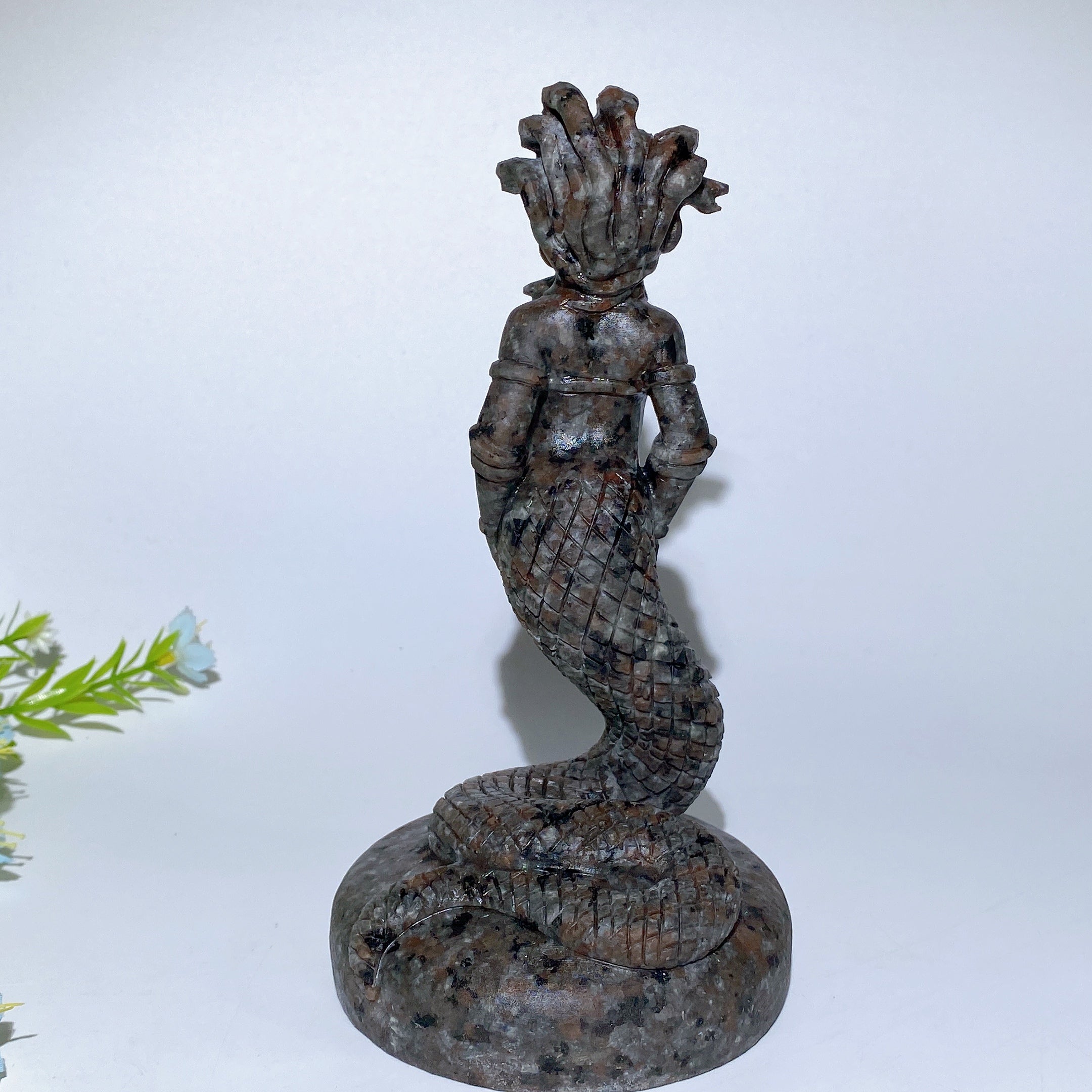 6.9 inch Yooperlite Garnet Medusa Crystal Figurine