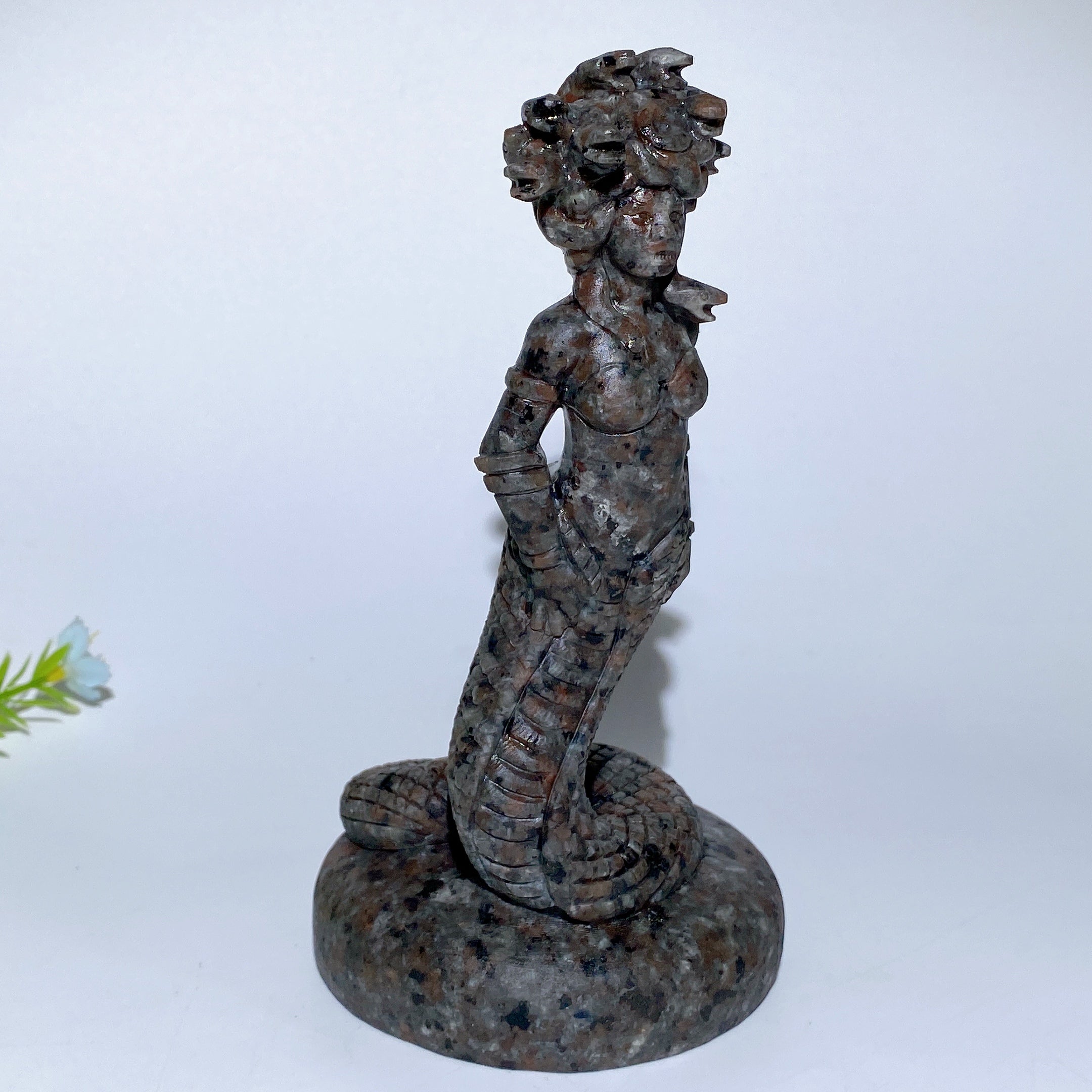 6.9 inch Yooperlite Garnet Medusa Crystal Figurine
