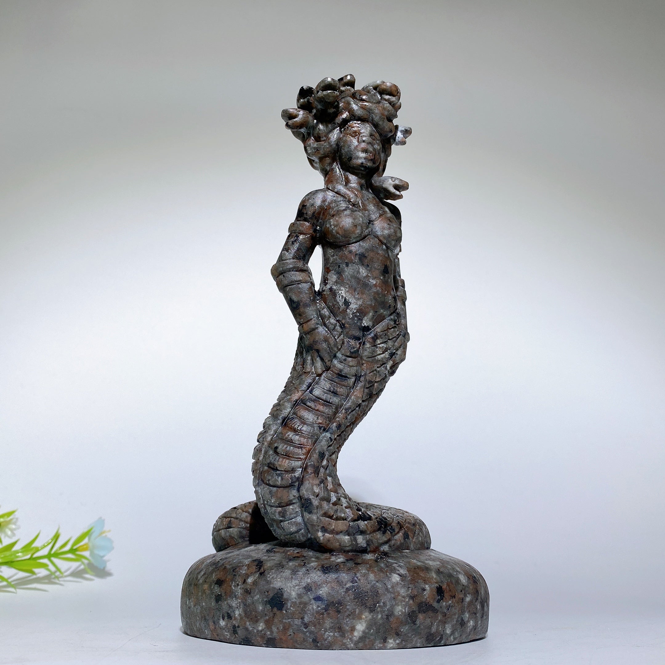 6.9 inch Yooperlite Garnet Medusa Crystal Figurine