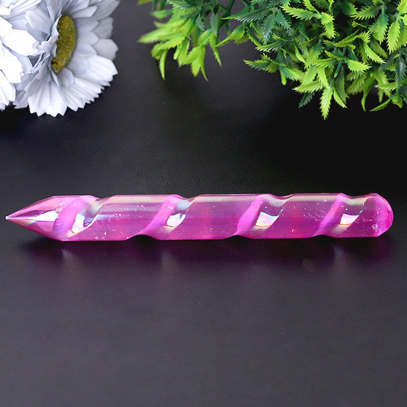 6-inch Aura Spiral Selenite Crystal Healing Wand