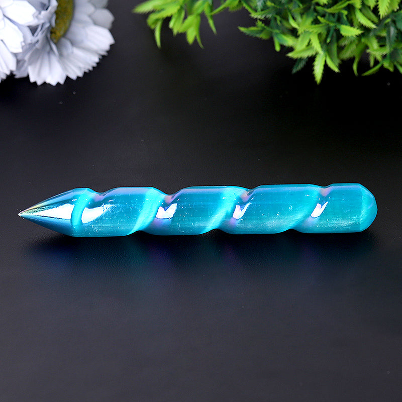 6-inch Aura Spiral Selenite Crystal Healing Wand