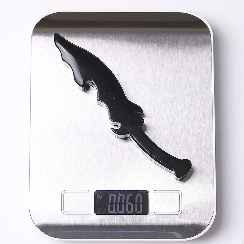 6-inch Black Obsidian Knife Crystal Shape for Protection