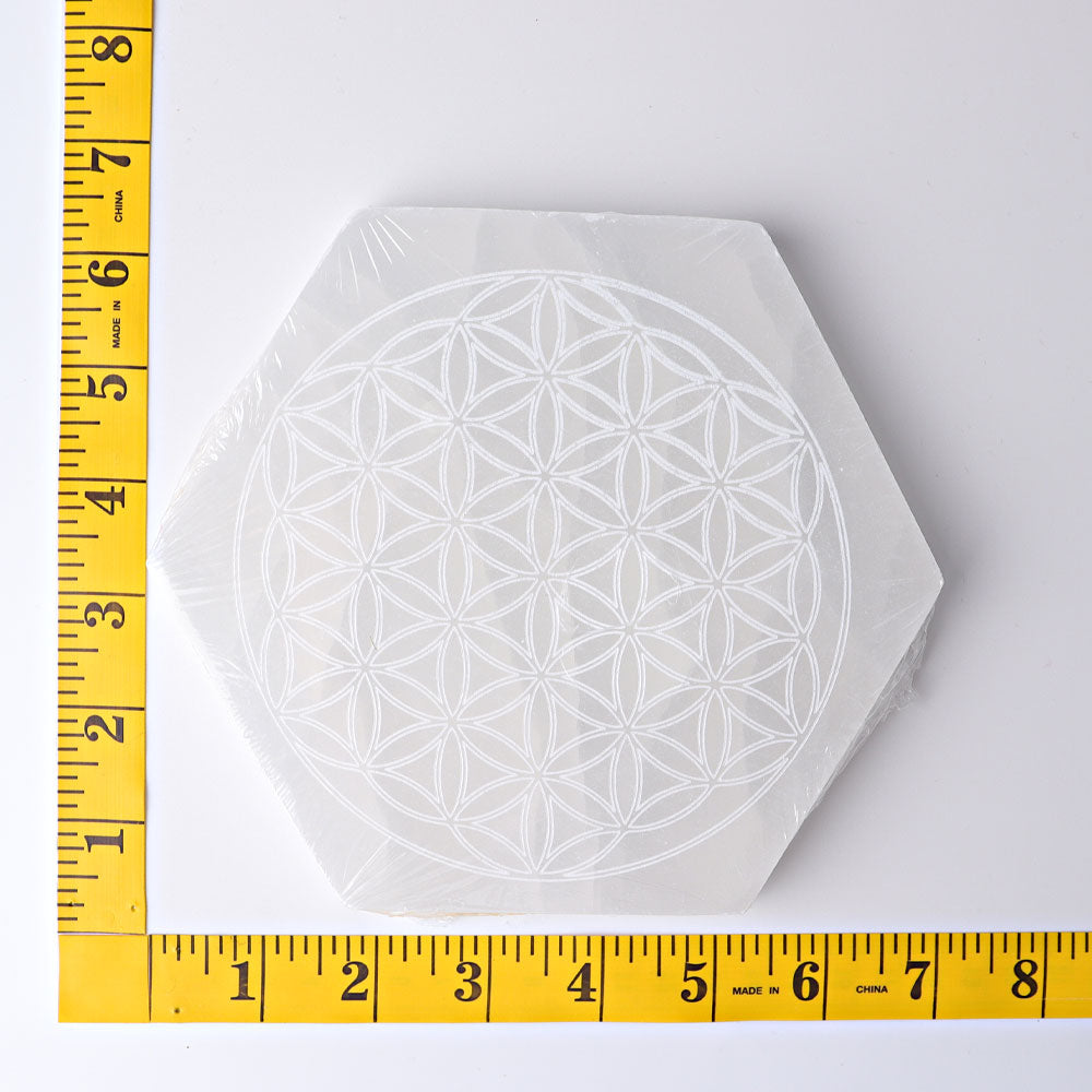 6 inch Hexagon Selenite Crystal Charging Coaster